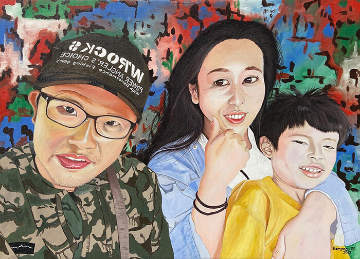 非洲藝術畫作《幸福時刻U810》坦尚尼亞畫家 Kamangu 手繪 - 凡卡藝廊